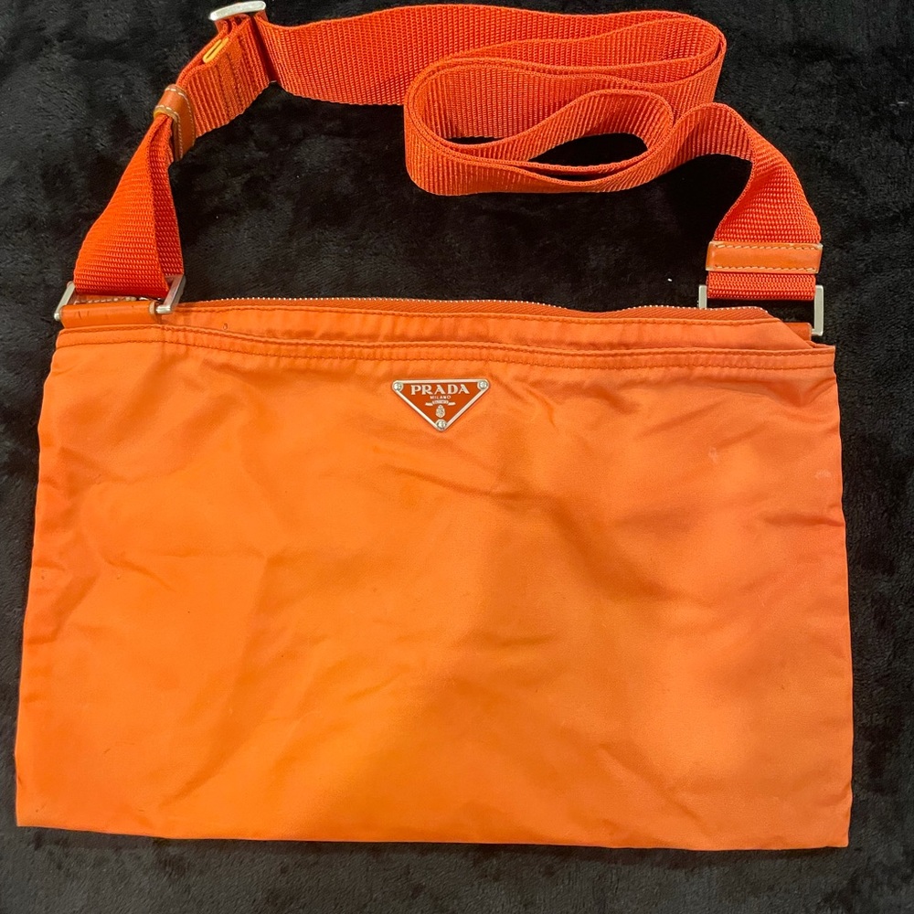 AUTHENTIC VINTAGE ORANGE PRADA CROSSBODY